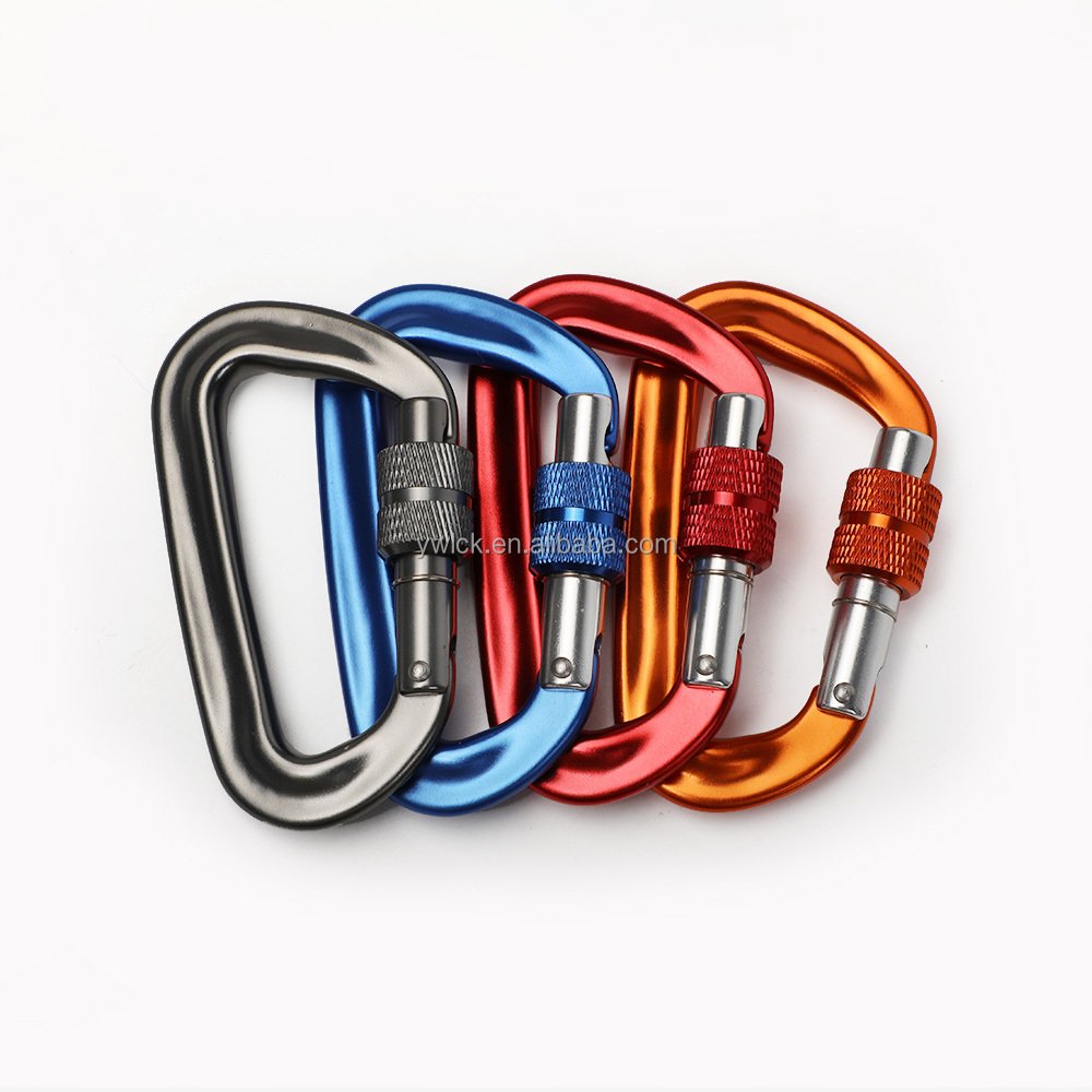 Heavy Duty Climbing Yoga Colorful Aviation Metal Aluminum Heavy Duty Locking Strong 23kn 7075 Aluminium Carabiner
